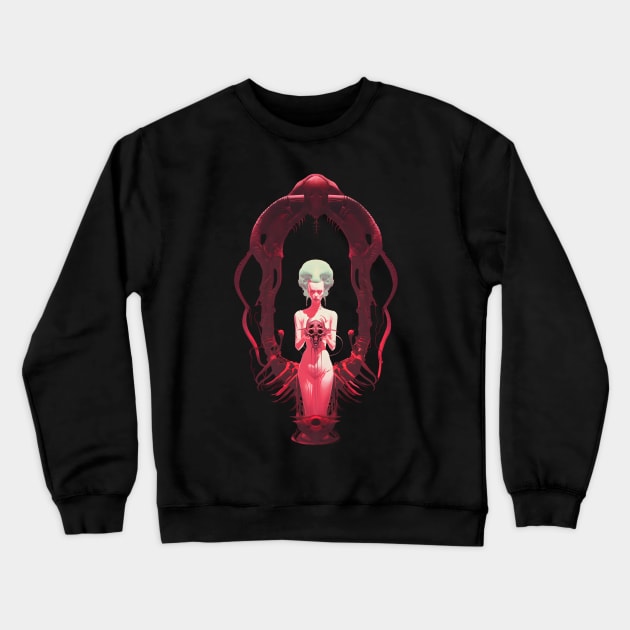 The Alien Queen of Alien Skulls Crewneck Sweatshirt by AlienQueenApparel